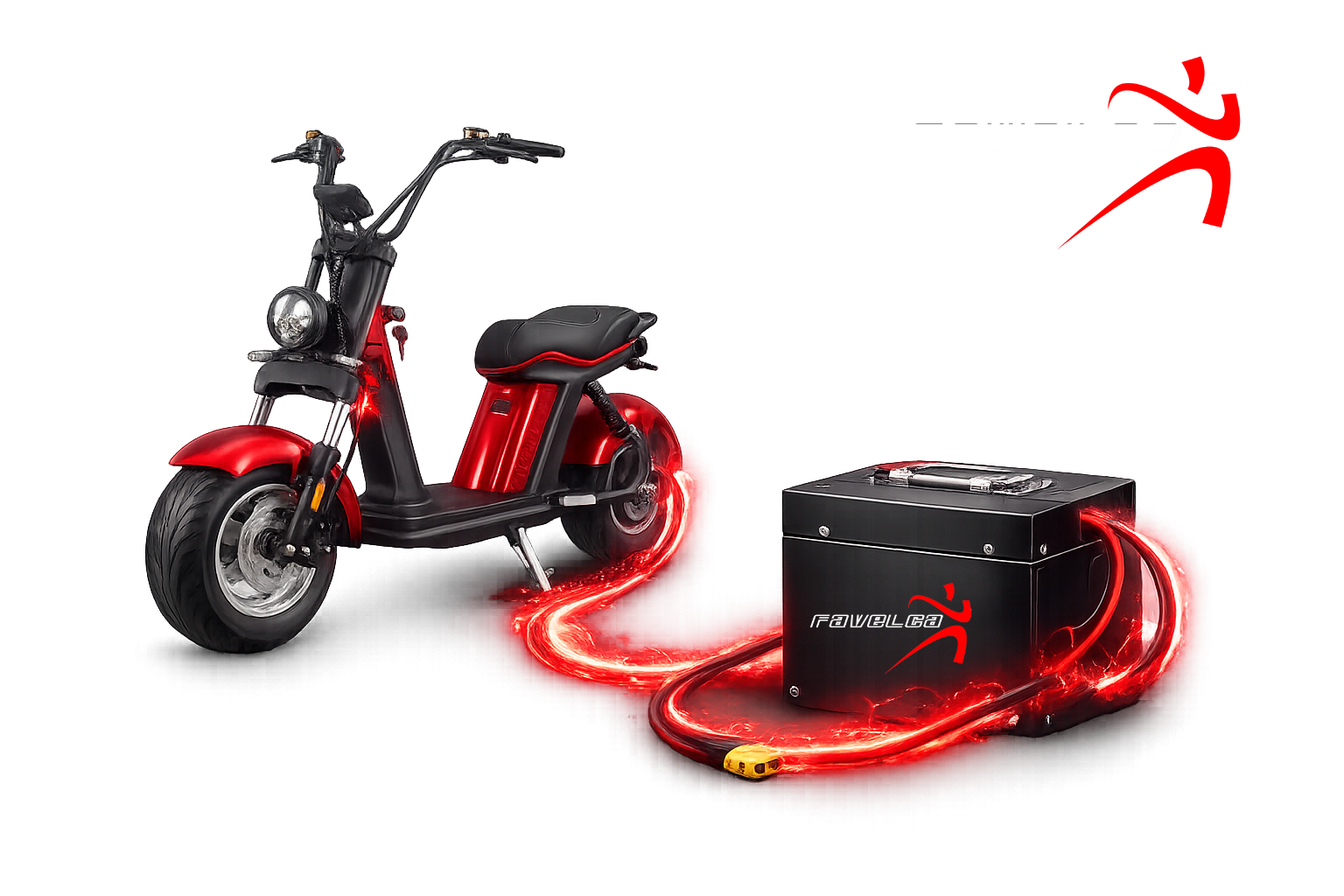 Moto eléctrica verde FAVELCA